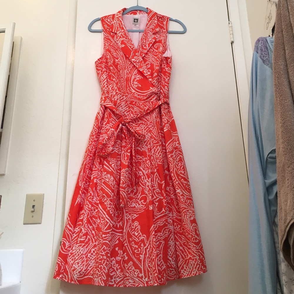 Elegant Orange Patterned Dress